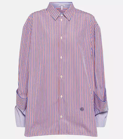 Pinstripe Cotton Shirt in Blue - Loewe | Mytheresa