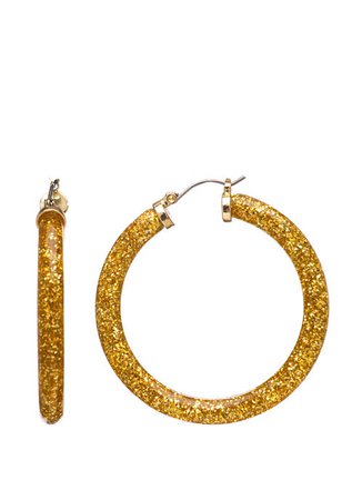 Crown & Ivy™ Glitter Hoop Earrings
