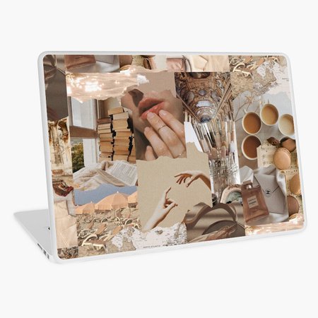 "Brown Beige Academia Aesthetic Collage" Laptop Skin by GraceNatali99 | Redbubble