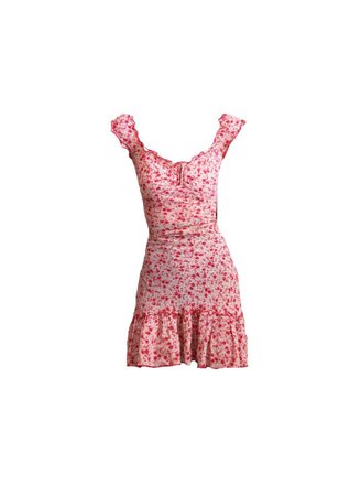 vintage red ruffle flower dress