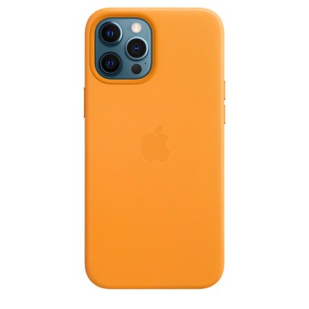 Capa de couro com MagSafe para iPhone 12 Pro Max – Papoula-laranja - Apple (BR)