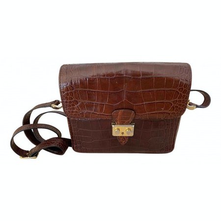 Leather handbag Bally Burgundy in Leather