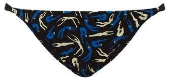 Halle Swimmers Print Bikini Briefs - Womens - Blue Multi