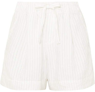 Pinstriped Gauze Shorts - Cream