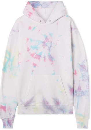 Hailey Oversized Tie-dyed Cotton-blend Jersey Hoodie - White