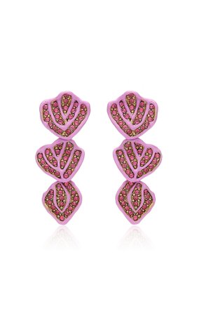Broken Flower Petal Crystal Earrings By Oscar De La Renta | Moda Operandi
