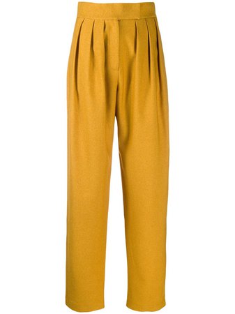 Yellow Matériel Pleated Waist Trousers | Farfetch.com
