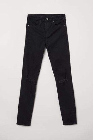 Skinny Regular Ripped Jeans - Black
