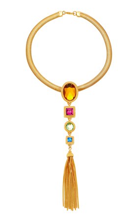Tasseled Gold-Plated Crystal Necklace by Ben Amun | Moda Operandi