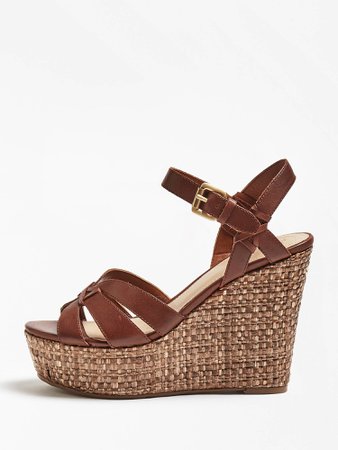 GULIVER REAL LEATHER WEDGE SANDAL | GUESS.eu