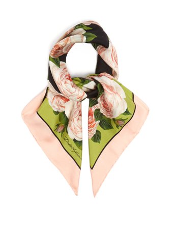 Rose-print silk-twill scarf | Dolce & Gabbana | MATCHESFASHION.COM