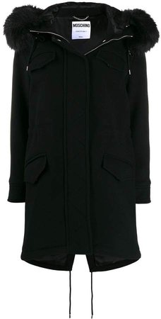 faux-fur hooded coat