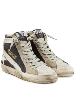 Slide High-Top Sneakers with Suede and Leather Gr. EU 37