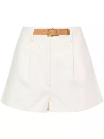 Prada Belted cotton-blend Shorts - Farfetch