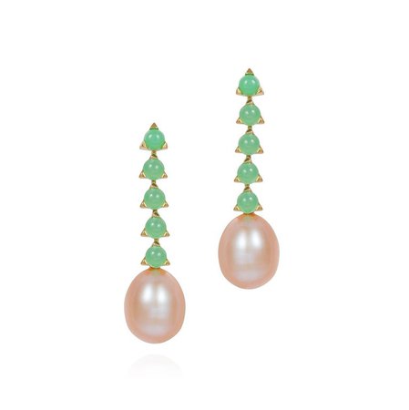 MAVIADA | Stone Baroque pink pearl earrings