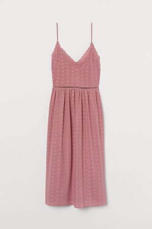 Eyelet Embroidery Dress - Pink