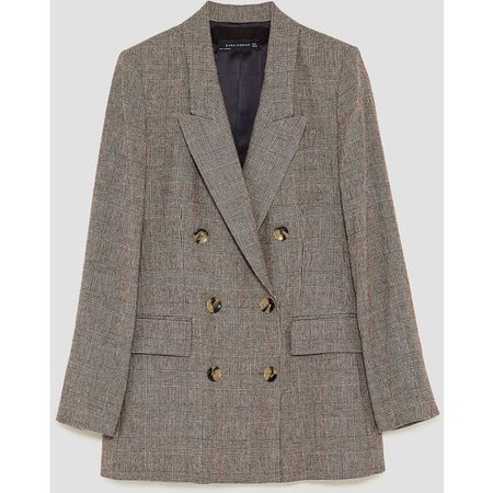 CHECKED DOUBLE BREASTED JACKET - BLAZERS-WOMAN