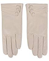 Nappaglo Nappa Leather Gloves Warm Lining Winter Handmade Curve Imported Leather Lambskin Gloves for Women (M, Red) at Amazon Women’s Clothing store