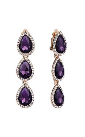 purple teardrop earrings
