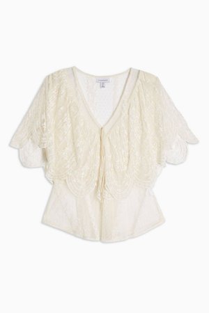 Embroidered Tie Front Blouse | Topshop