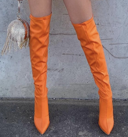 long orange boots