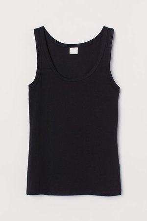 Cotton vest top - Black - Ladies | H&M GB
