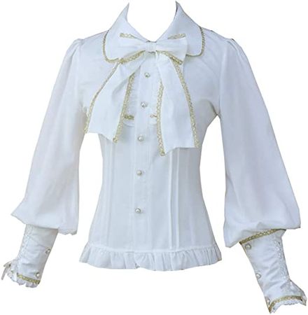 Ez-sofei Vintage Lantern Long Sleeves Gothic Blouse Women's Sweet Lolita Shirt Tops at Amazon Women’s Clothing store