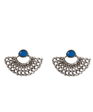 ELENA KOUGIANOU Lydia Blue Quartz Black Earrings < NEW | aesthet.com