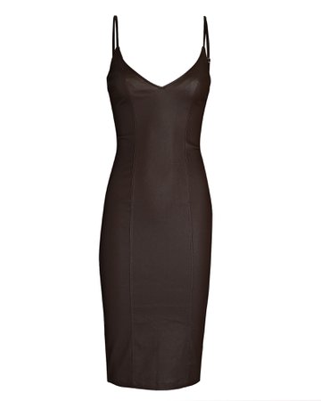 Retrofête Aiden Coated Midi Dress In Brown | INTERMIX®