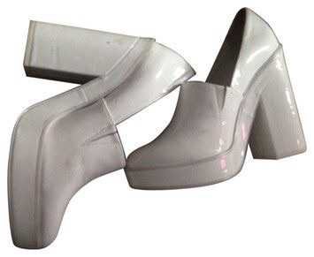 white patent leather heels