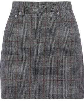Femme Hi Prince Of Wales Checked Wool Mini Skirt