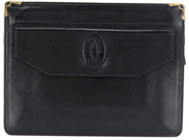 Pre-Owned embossed logo clutch