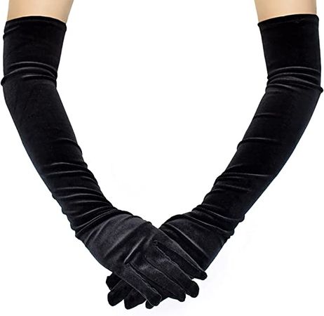 Amazon.com: Acenail Long Velvet Women’s Gloves Elbow Length Flapper Gloves Finger Opera Evening Party Gloves 20s Black Bridal Gloves Wedding Gloves for Women : Clothing, Shoes & Jewelry