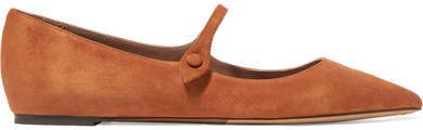 Hermione Suede Point-toe Flats - Camel