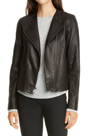 Vince Zip Cross Front Leather Jacket | Nordstrom