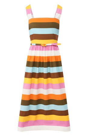 Женское разноцветное хлопковое платье OSCAR DE LA RENTA — купить за 129000 руб. в интернет-магазине ЦУМ, арт. 20SN299MRP