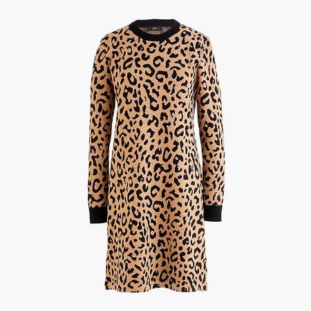 J.Crew: Long-sleeve Mini dress In Leopard
