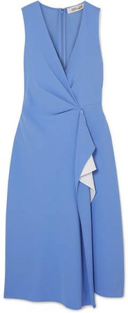 Addison Ruffled Crepe Dress - Blue