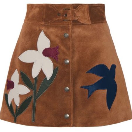 Red Valentino Leather-Appliqued Suede Mini Skirt Size 46 IT, U.S 10, UK 14 NWT | eBay