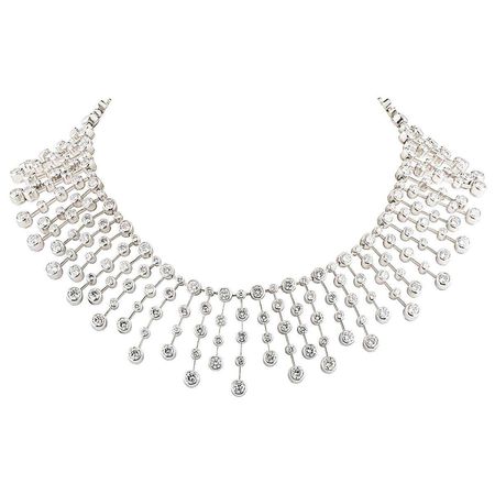 Cartier 60.00 Carat Diamond Platinum Necklace For Sale at 1stDibs | cartier diamond necklace, cartier necklace diamond, cartier diamond necklaces