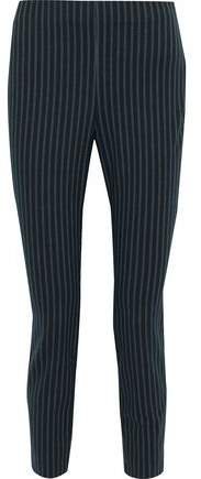 Simone Cropped Pinstriped Cotton-blend Slim-leg Pants