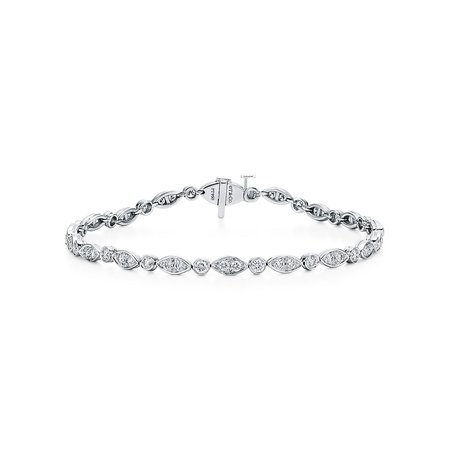 Tiffany Jazz® bracelet in platinum with round brilliant diamonds. | Tiffany & Co.