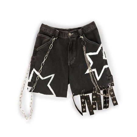 Black Chain Star Shorts