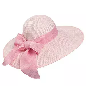 pink straw hat