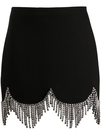 AREA crystal-embellished scallop-edge skirt - FARFETCH