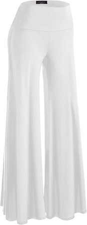 MBJ WB750 Womens Chic Palazzo Lounge Pants XXXXL White at Amazon Women’s Clothing store