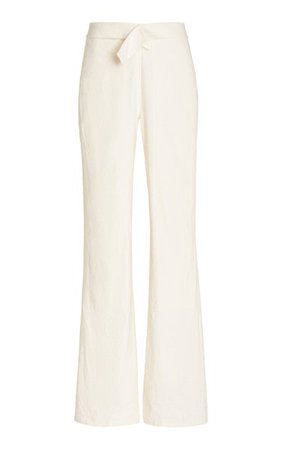 Melina High-Waist Straight-Leg Linen-Blend Pants By Cult Gaia | Moda Operandi