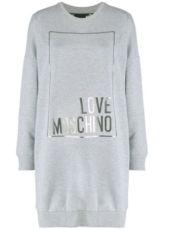Love Moschino Printed Logo Sweater-dress | Farfetch.com