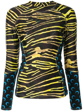Marine Serre zebra-print Long Sleeve T-shirt - Farfetch