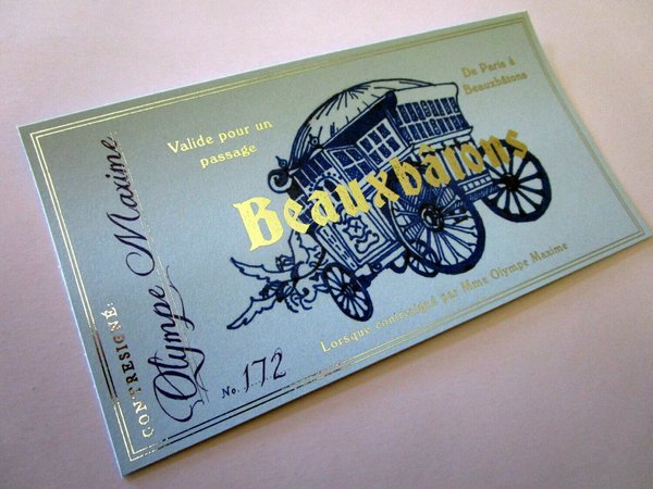 Harry Potter Beauxbatons Stagecoach Ticket